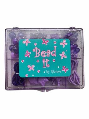 NWT BEAD IT Craft Box Set Girls Purple Pony Tail Jewelry Elastic Bands